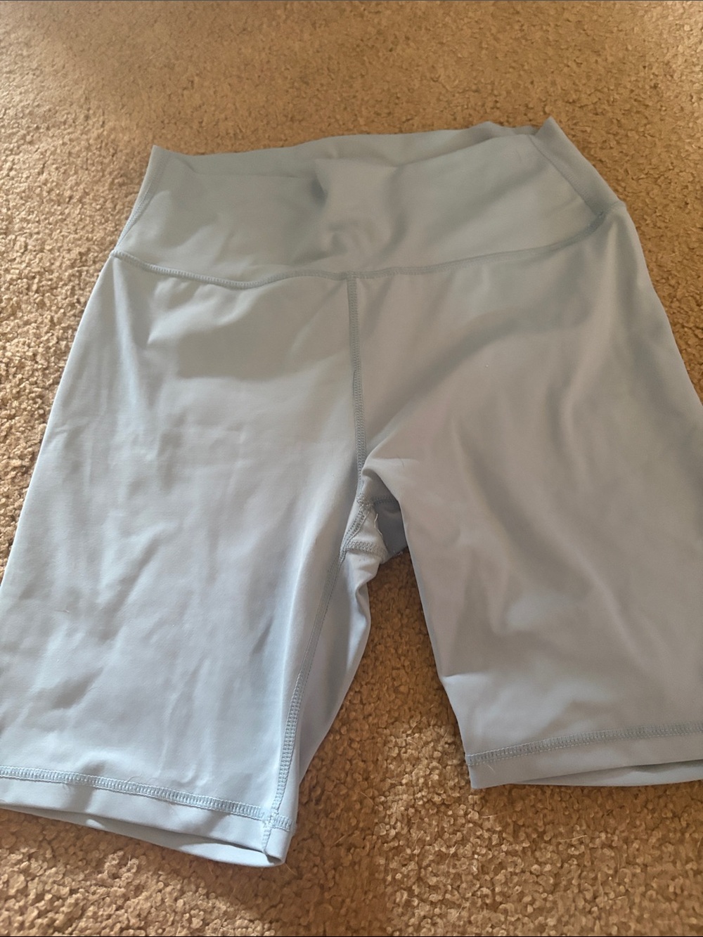 Light Blue High-Waist Women's Bike Shorts